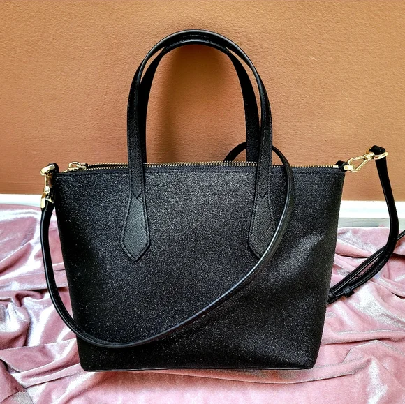 Kate Spade Joeley black glitter small satchel - Picture 2 of 3